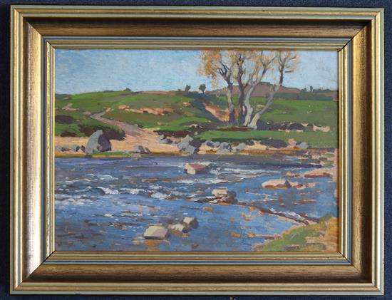 § Samuel John Lamorna Birch R.A. R.W.S (1869-1955) Cornish stream 9.5 x 13.5in.